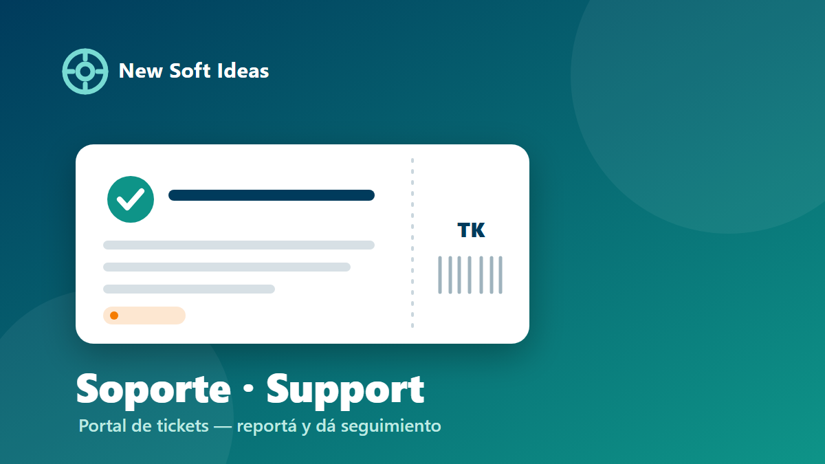 Cómo reportar un ticket de soporte a New Soft Ideas